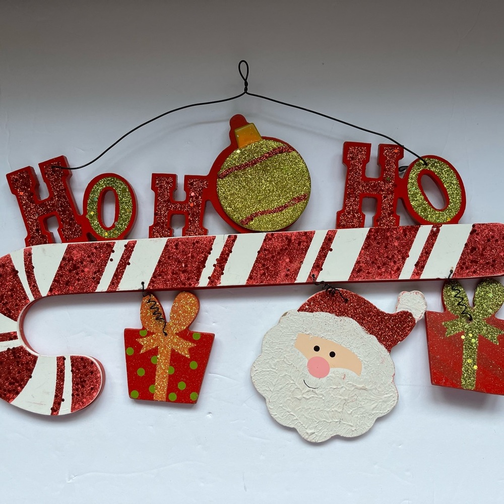 Christmas Santa, Ho-Ho-Ho Wall Decoration. Gently Used Condition